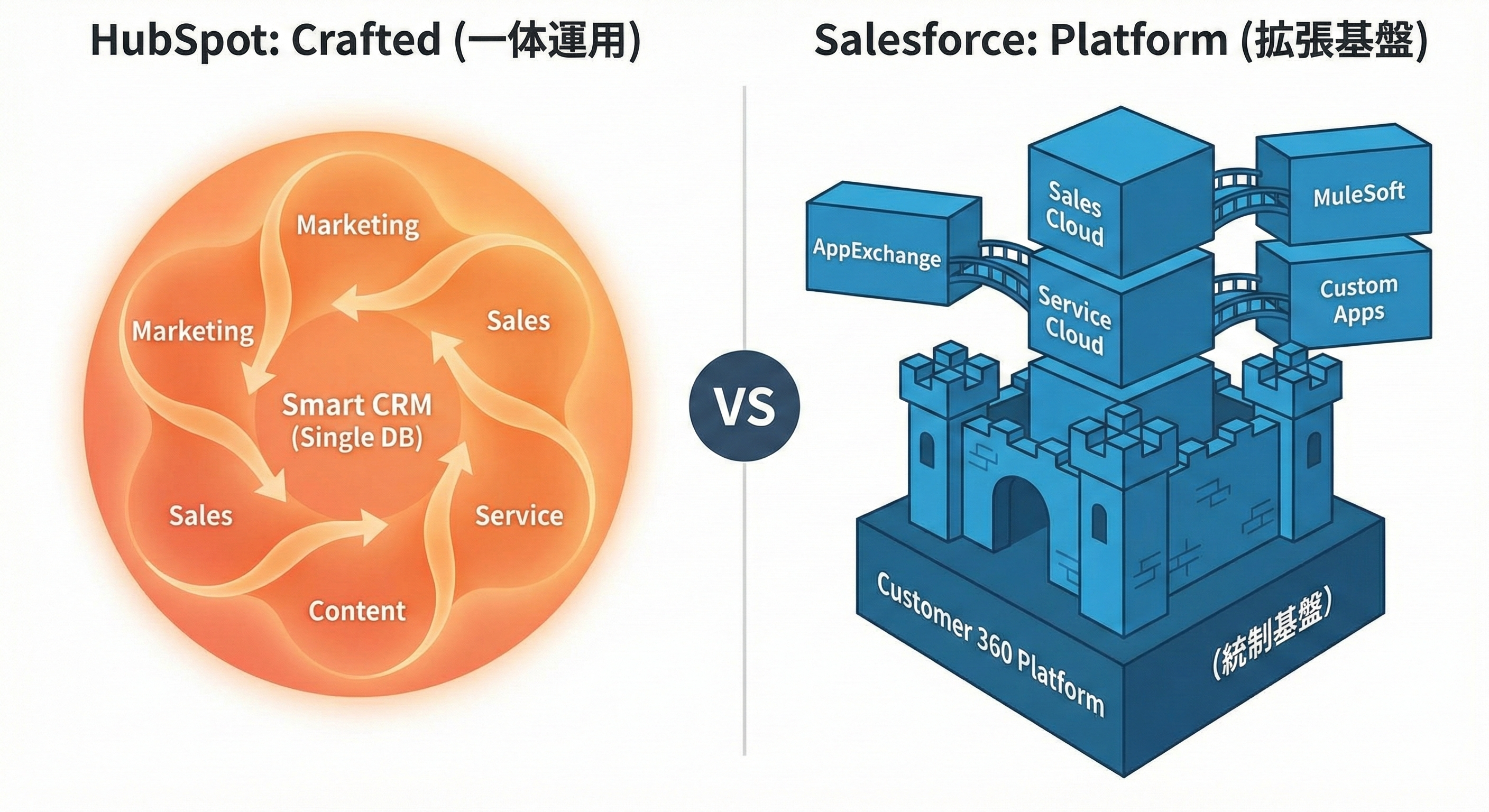 HubSpot vs Salesforce比較：設計思想